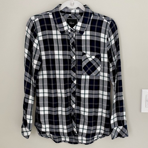 Rails Hunter Button Down Long Sleeve Plaid Button-up Shirt in Pine & White, S - Picture 7 of 16